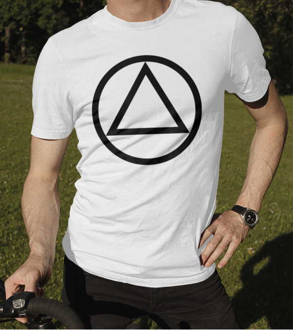 Aa Circle Triangle Symbol Simple Design Black T-Shirt