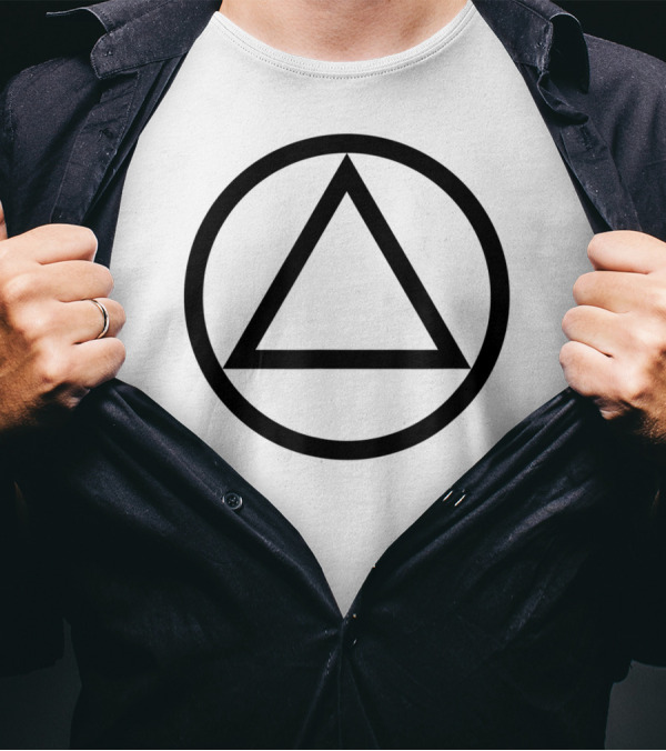 Aa Circle Triangle Symbol Simple Design Black T-Shirt