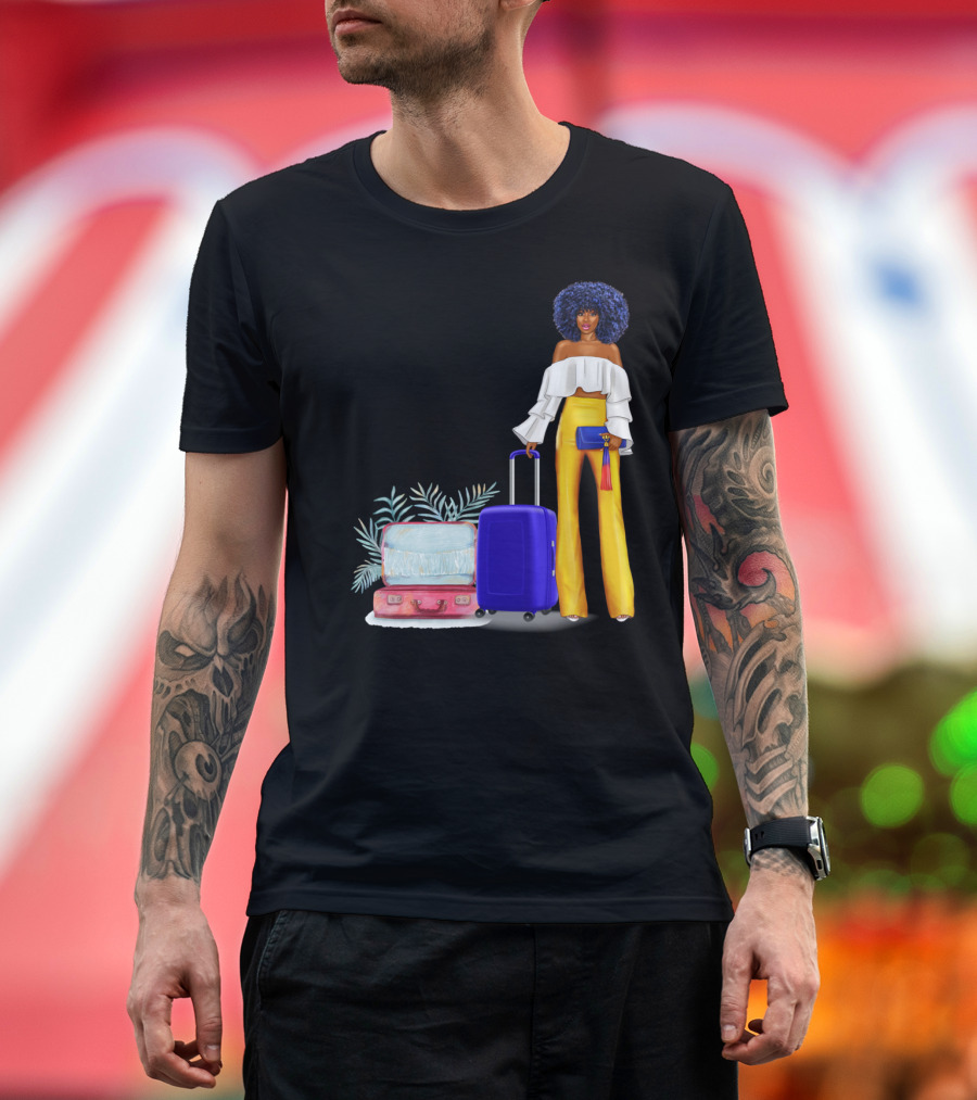 Catch Flights Not Feelings Black Woman Travel T-Shirt