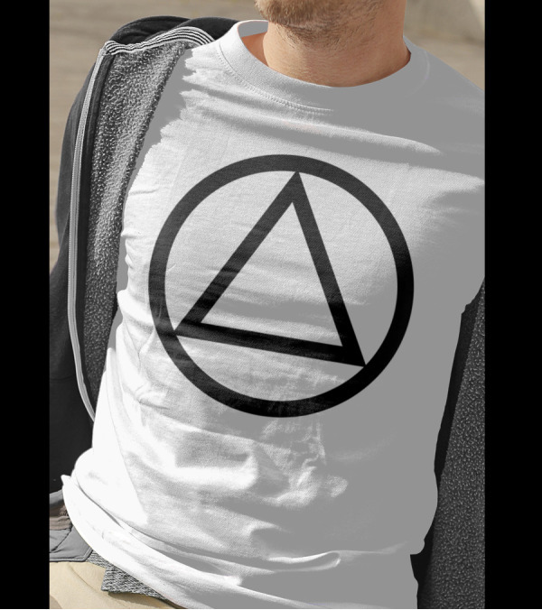 Aa Sobriety Triangle Symbol In Circle Classic Simple T-Shirt
