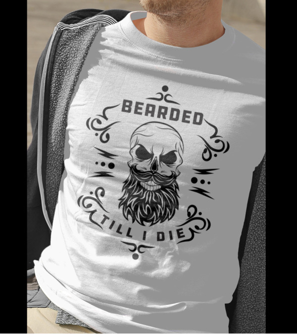 Beard Lovers Bearded Skull Bearded Till I Die T-Shirt