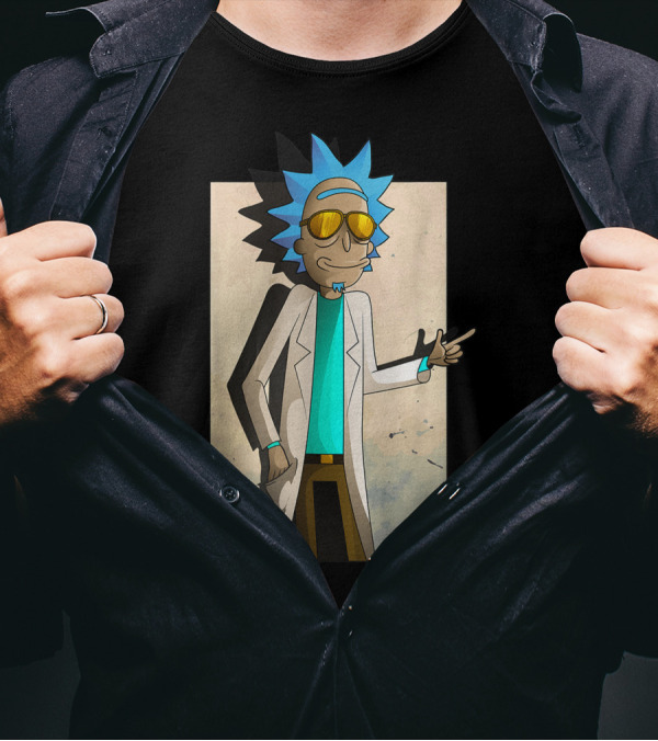 Mademark X Rick And Morty Cool Rick Sunglasses And Lab Coat T-Shirt