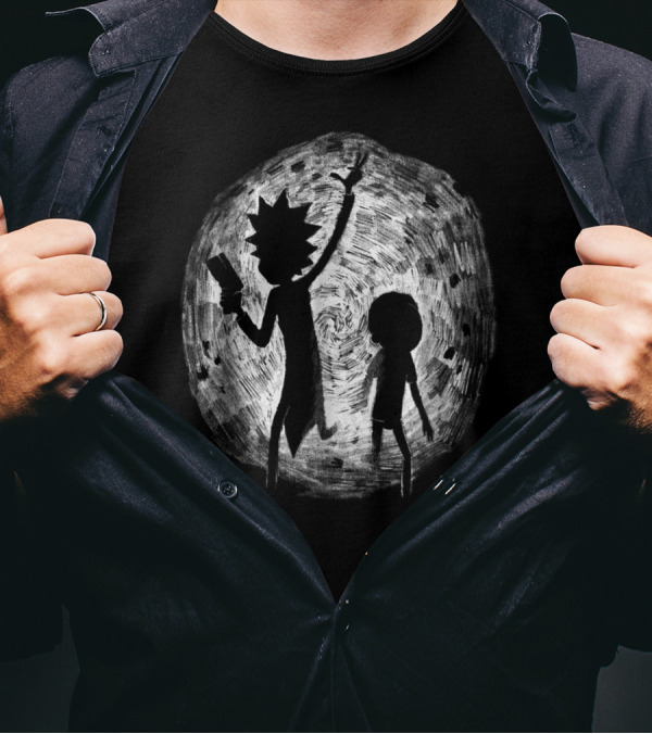 Mademark Rick And Morty Portal Hand Drawing T-Shirt