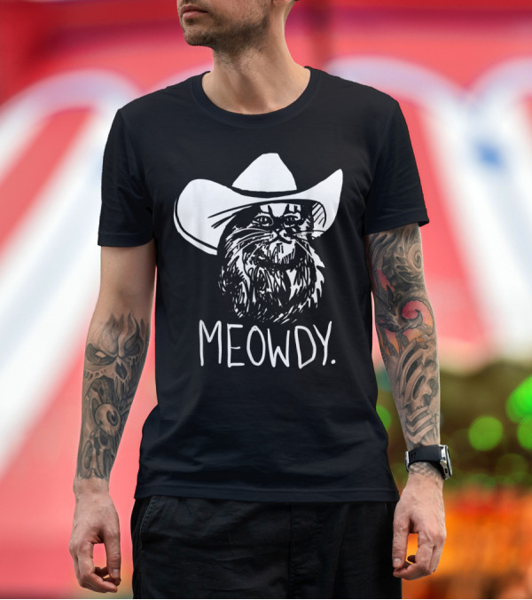 Premium T-Shirt: Meowdy Texas Cat Cowboy Hat T-Shirt Meowdy Texas Cat Cowboy Hat T-Shirt