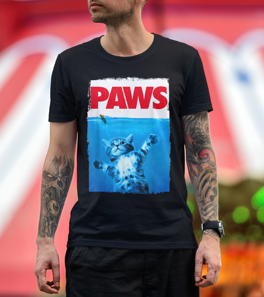 Paws Funny Cat And Mouse Cute Cat Lover T-Shirt