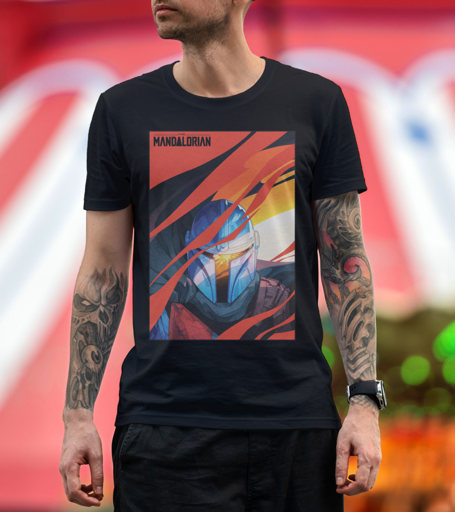 The Mandalorian Star Wars Helmet Mural T-Shirt