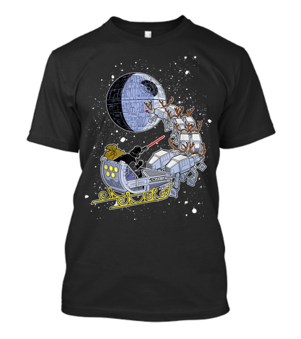 Star Wars Darth Vader Death Star Sleigh With AT-AT Reindeer T-Shirt