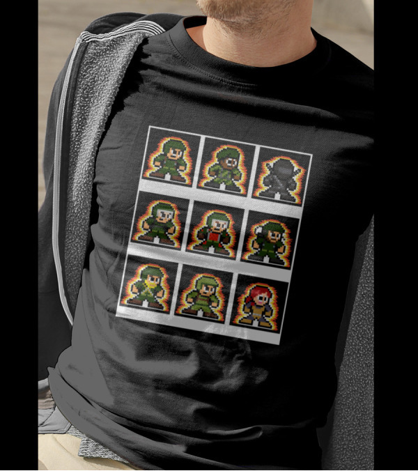 GI Joe Original 9 Characters Pixel Art Style Cardback 8bit T-Shirt