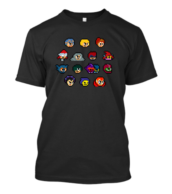 MASTERS OF THE UNIVERSE Pixel Heads Character Faces Grid T-Shirt