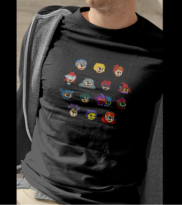 MASTERS OF THE UNIVERSE Pixel Heads Character Faces Grid T-Shirt