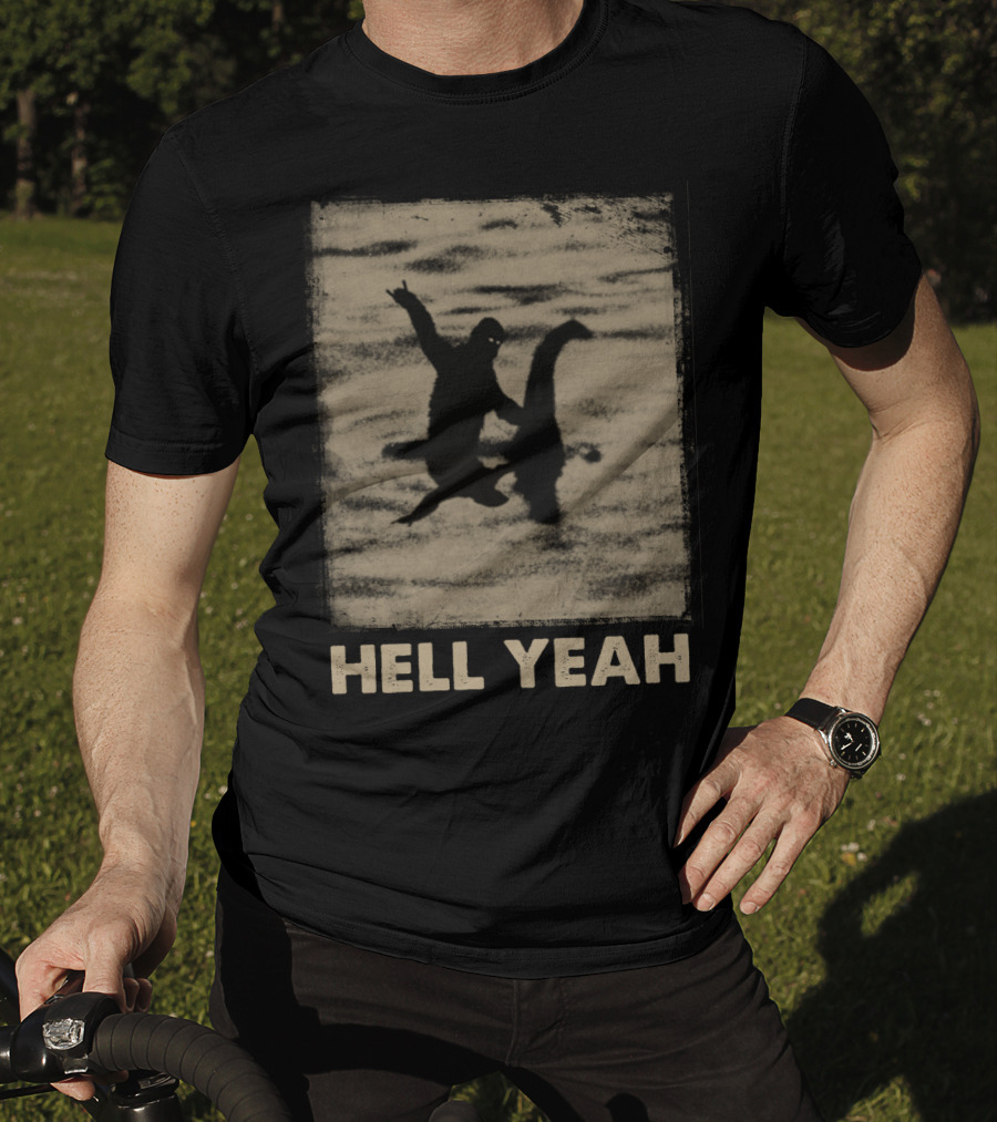 Bigfoot Riding Nessie Hell Yeah T-Shirt