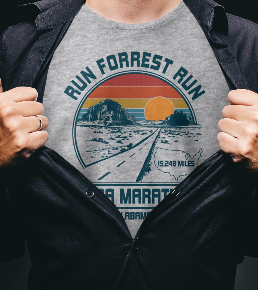 Run Forrest Run Ultra Marathon Greenbow Alabama Oct 1 1979 15,248 Miles T-Shirt