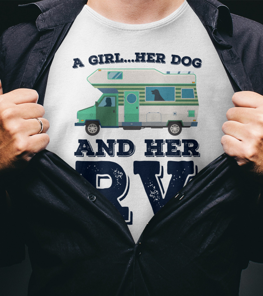 A Girl Her Dog And Her RV Adventure T-Shirt