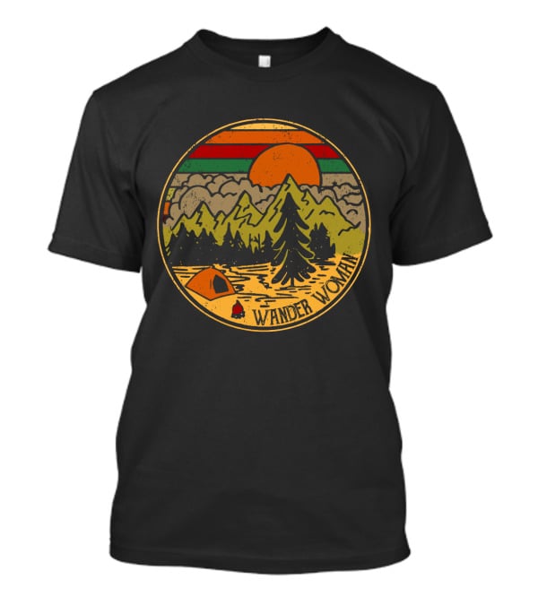 Wander Woman Camping Adventure Sunset Mountains T-Shirt