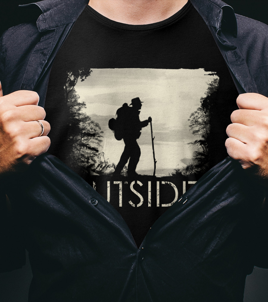 Outsider Hiking Adventure Silhouette Forest T-Shirt