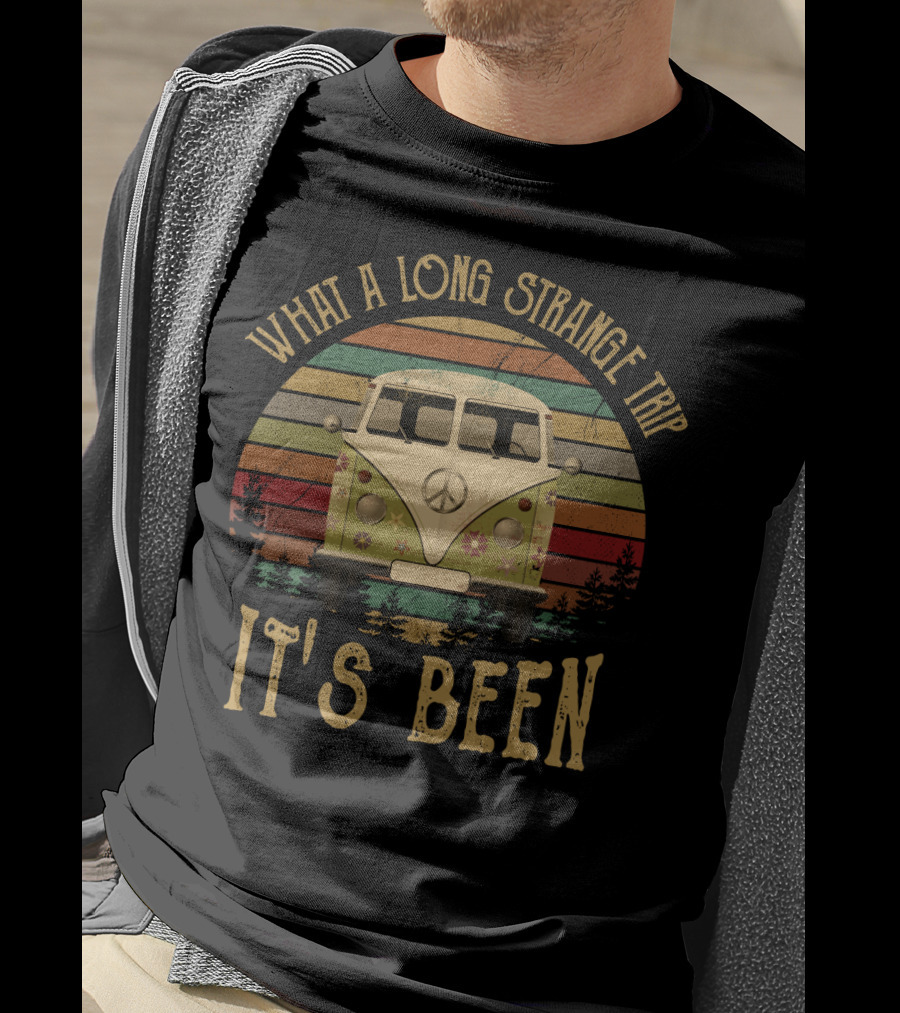What A Long Strange Trip It's Been Peace Van Retro Sunset T-Shirt