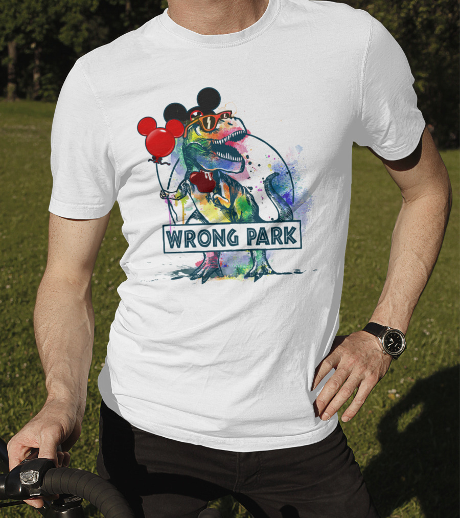 Wrong Park T Rex With Mickey Ears And Balloon T-Shirt