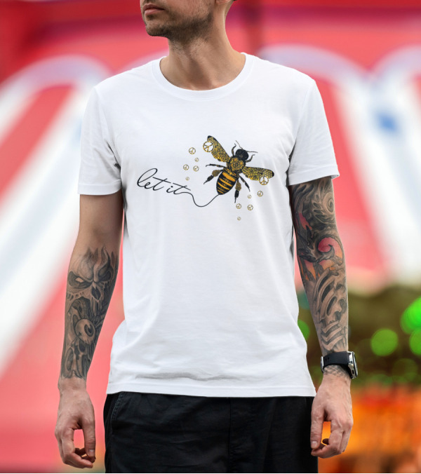 Premium T-Shirt: Let It Bee with Peace Signs and Honey Bee T-Shirt Let It Bee with Peace Signs and Honey Bee T-Shirt