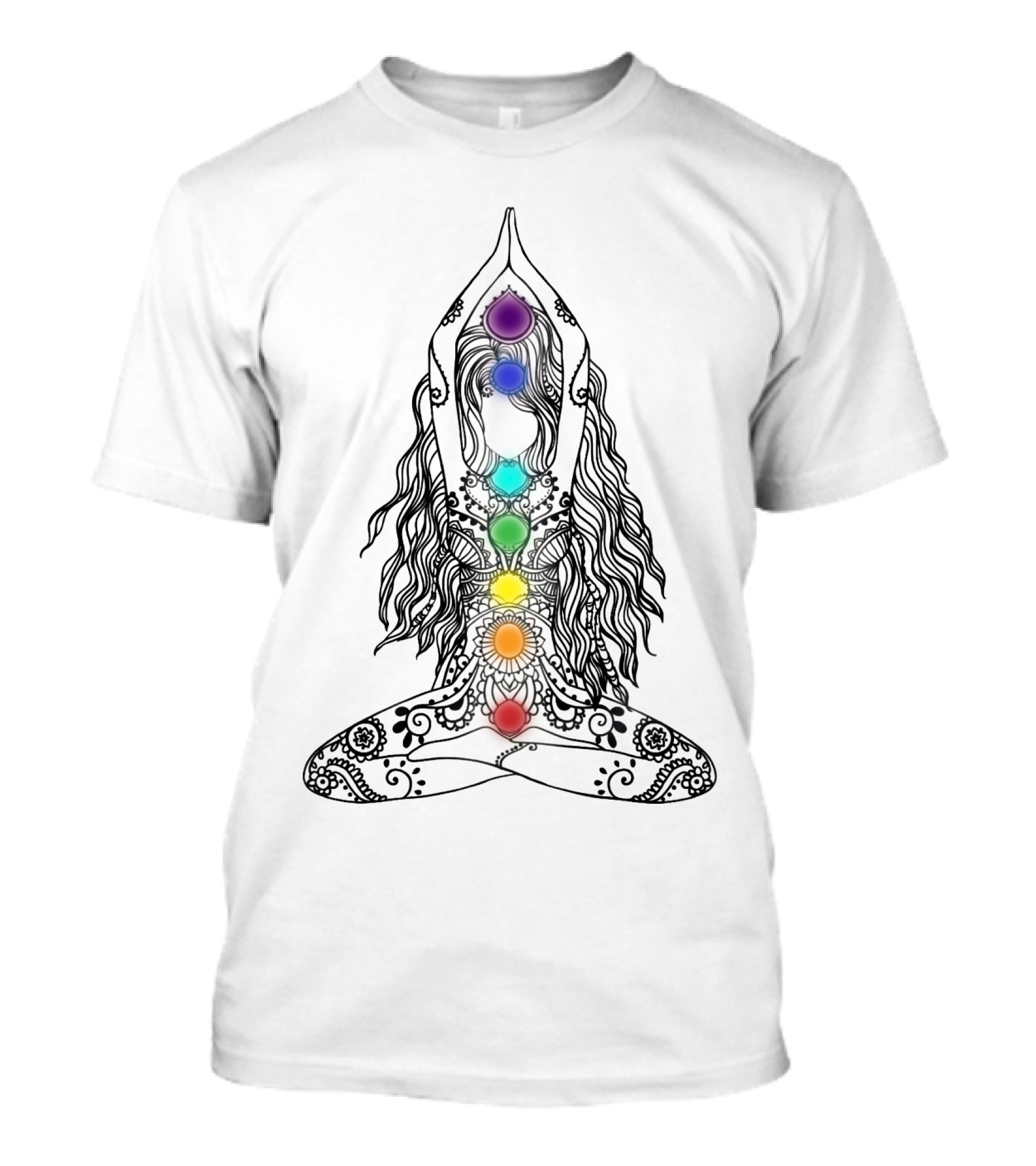 Yoga Chakra Meditation Mandala Colorful Pose T-Shirt