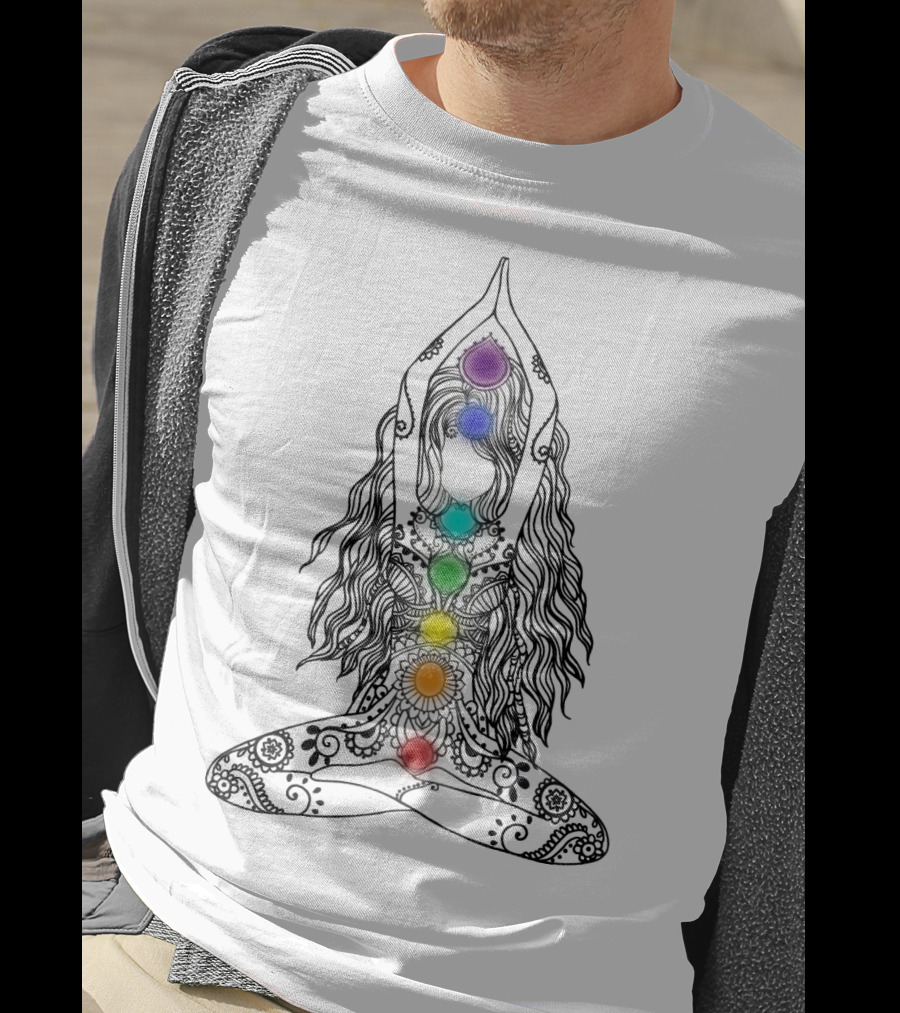 Yoga Chakra Meditation Mandala Colorful Pose T-Shirt