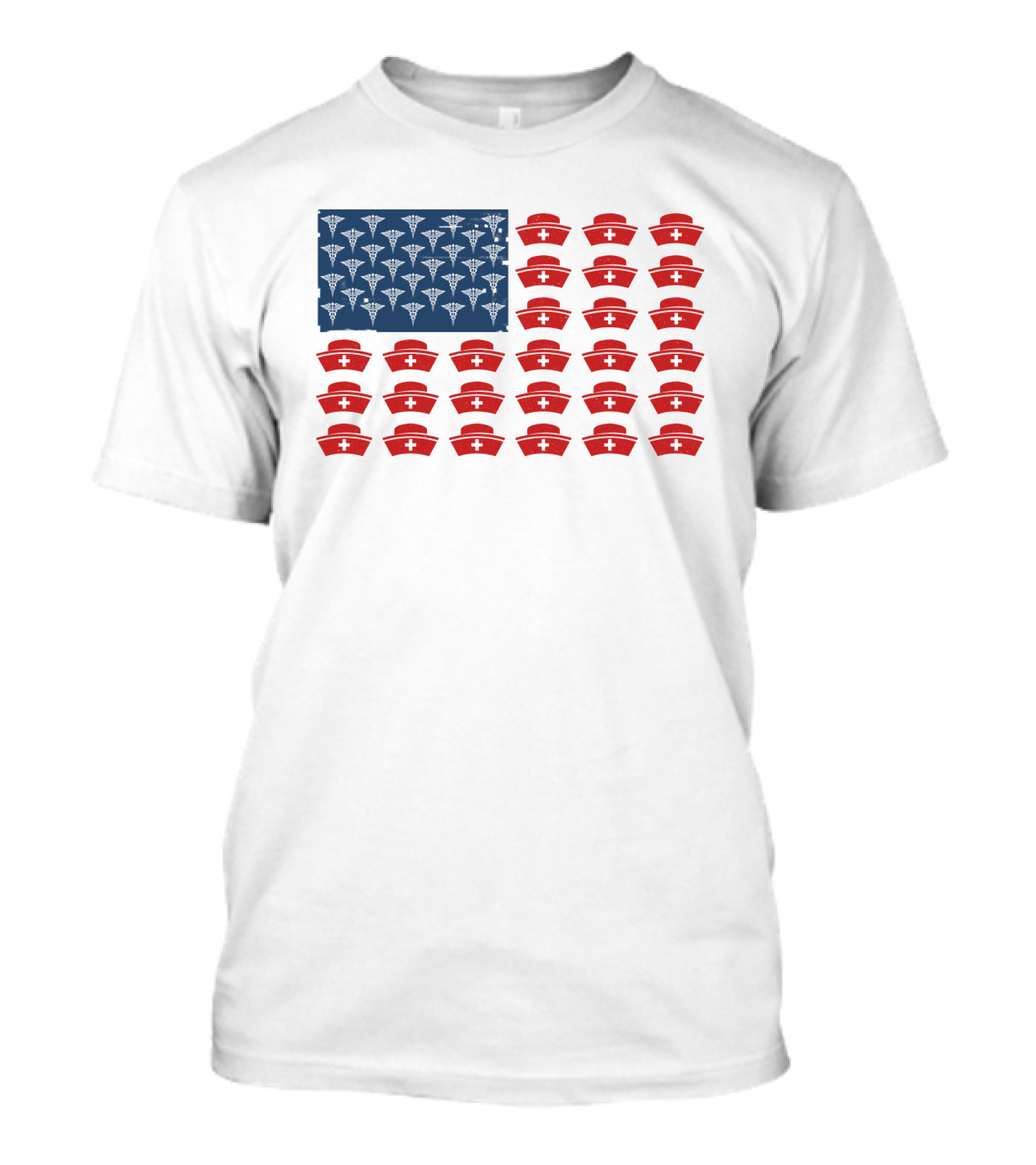 Caduceus Nurse Caps National Flag T-Shirt