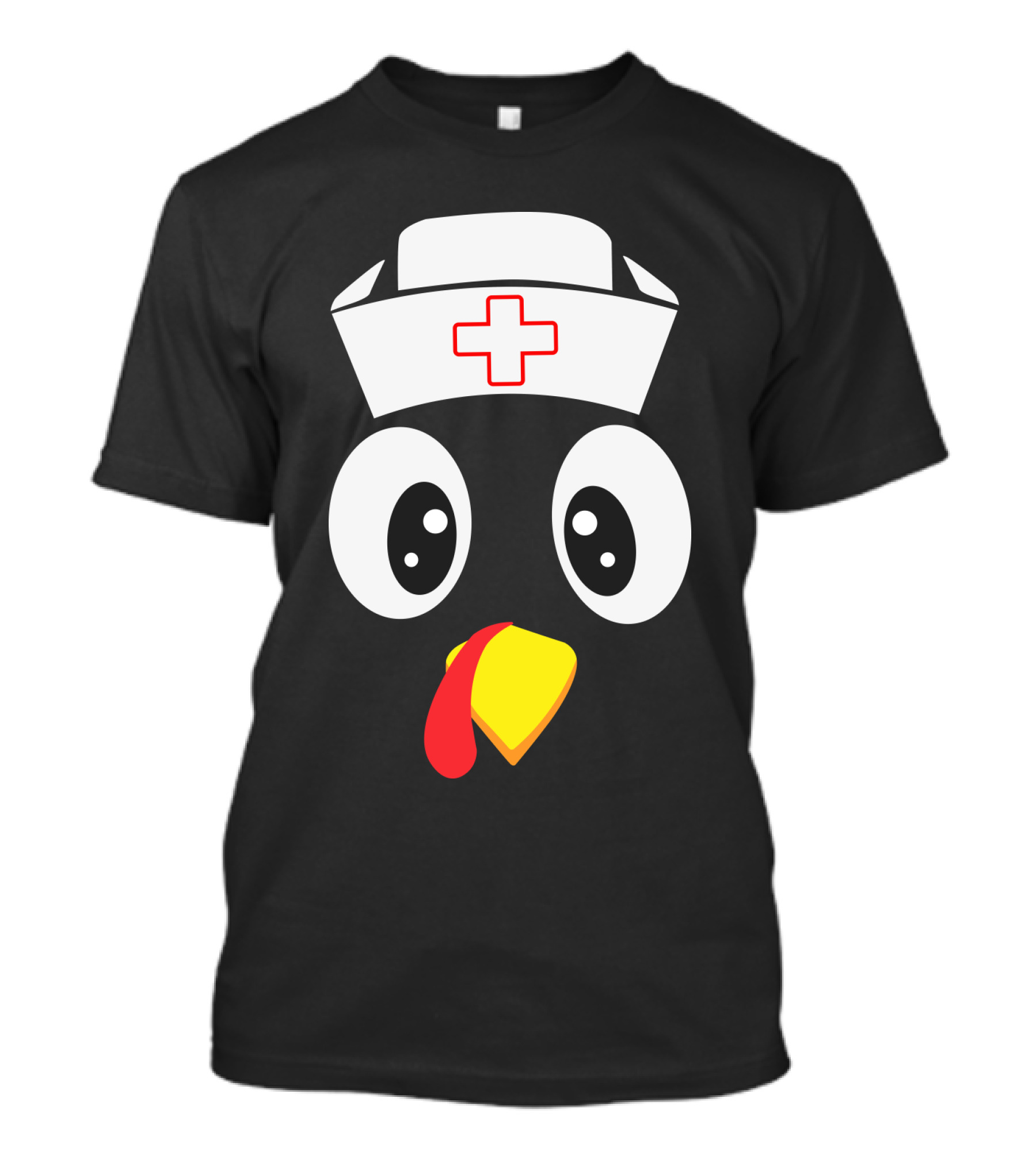 Turkey Nurse Cute Cartoon Face With Medical Hat T-Shirt