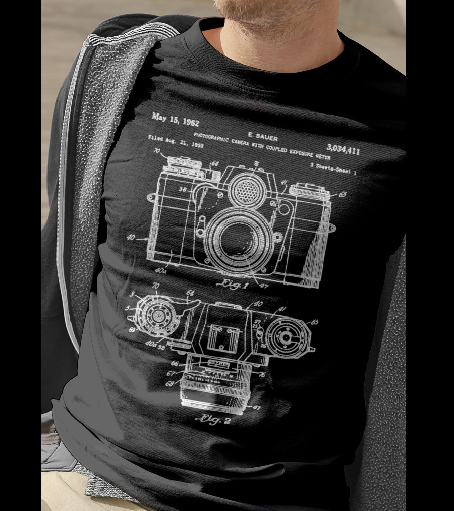 Photography Photographic Camera Patent May 15 1962 E Sauer T-Shirt