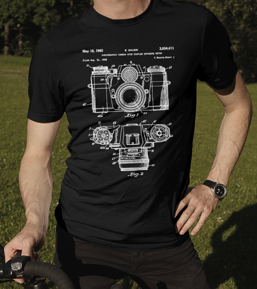 Photography Photographic Camera Patent May 15 1962 E Sauer T-Shirt