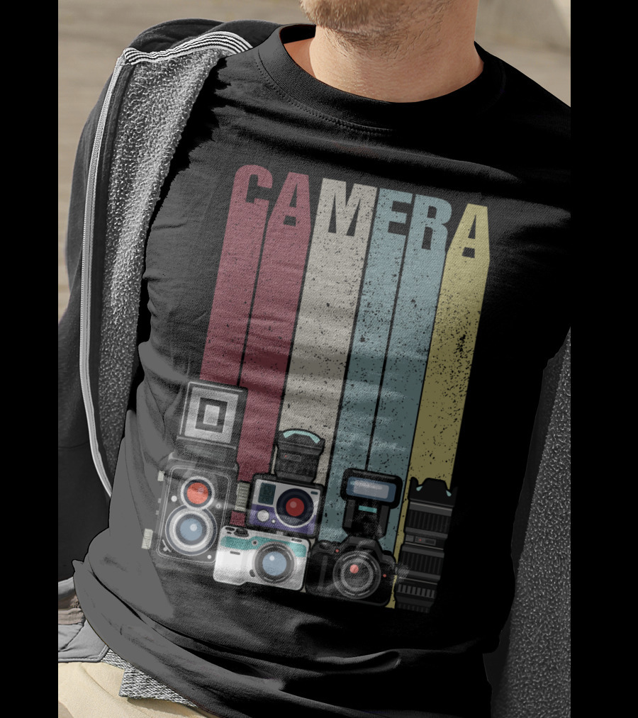 Camera Vintage Photography Equipment Retro Style Valentine's Day Gift T-Shirt