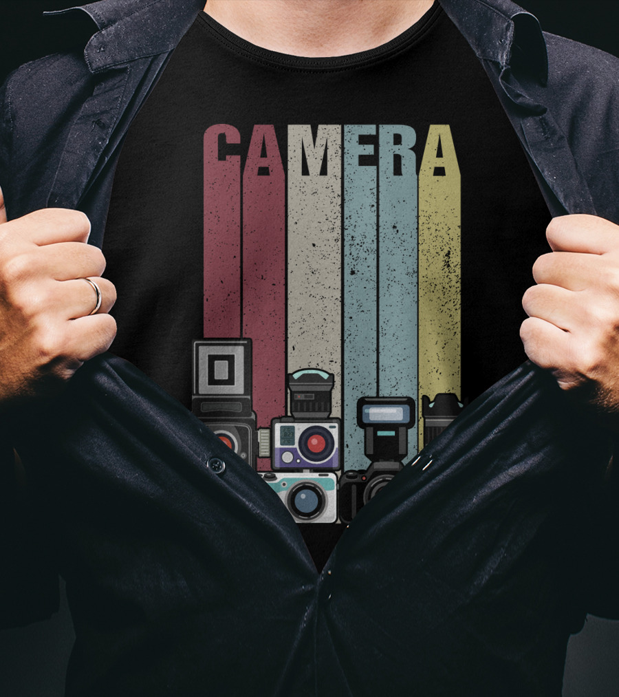 Camera Vintage Photography Equipment Retro Style Valentine's Day Gift T-Shirt