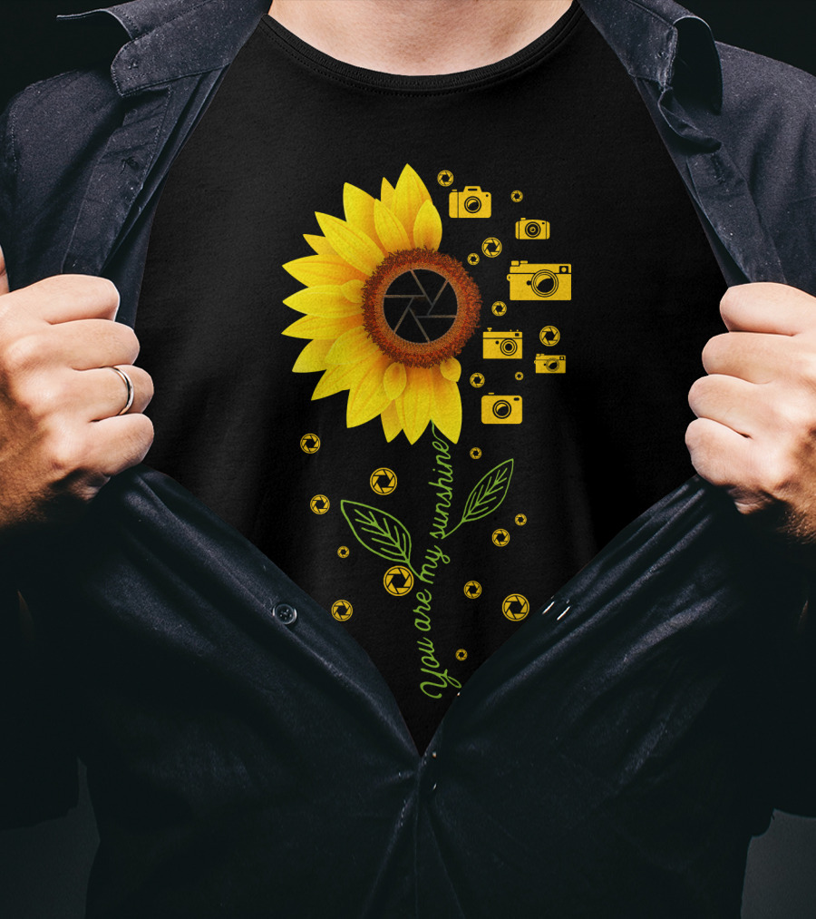 You Are My Sunshine Sunflower Camera Icons T-Shirt