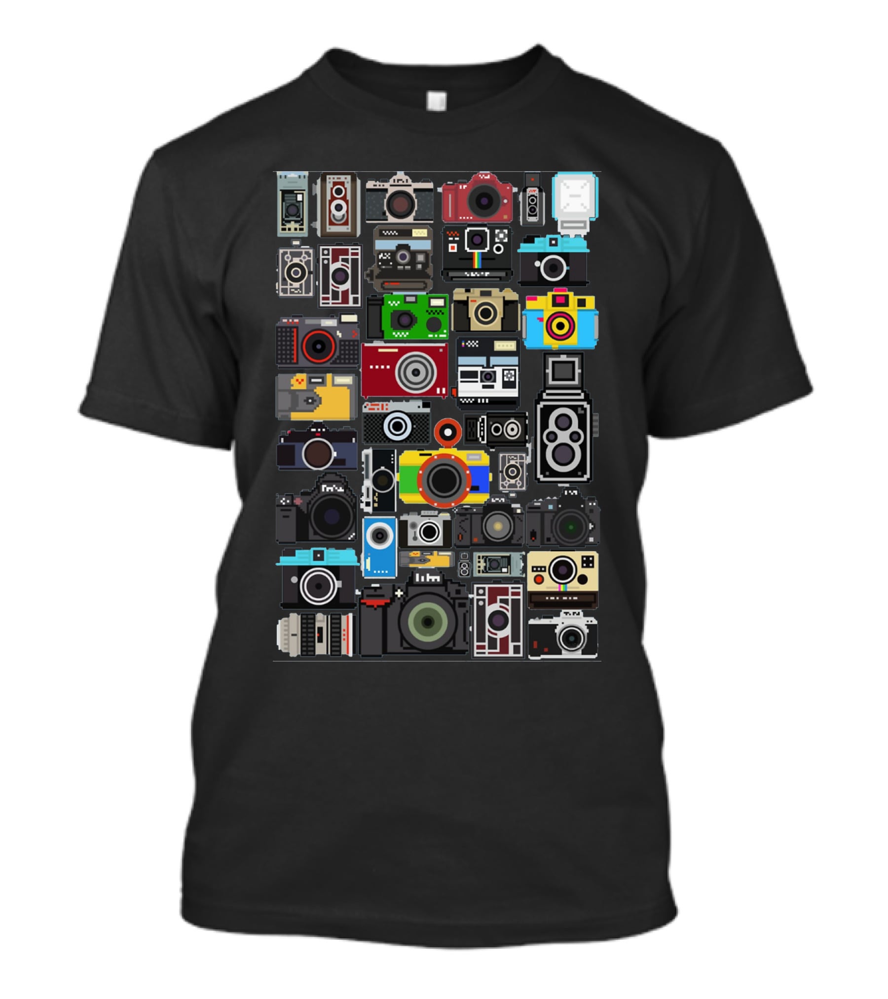 Photography Pixelated Cameras Collage T-Shirt