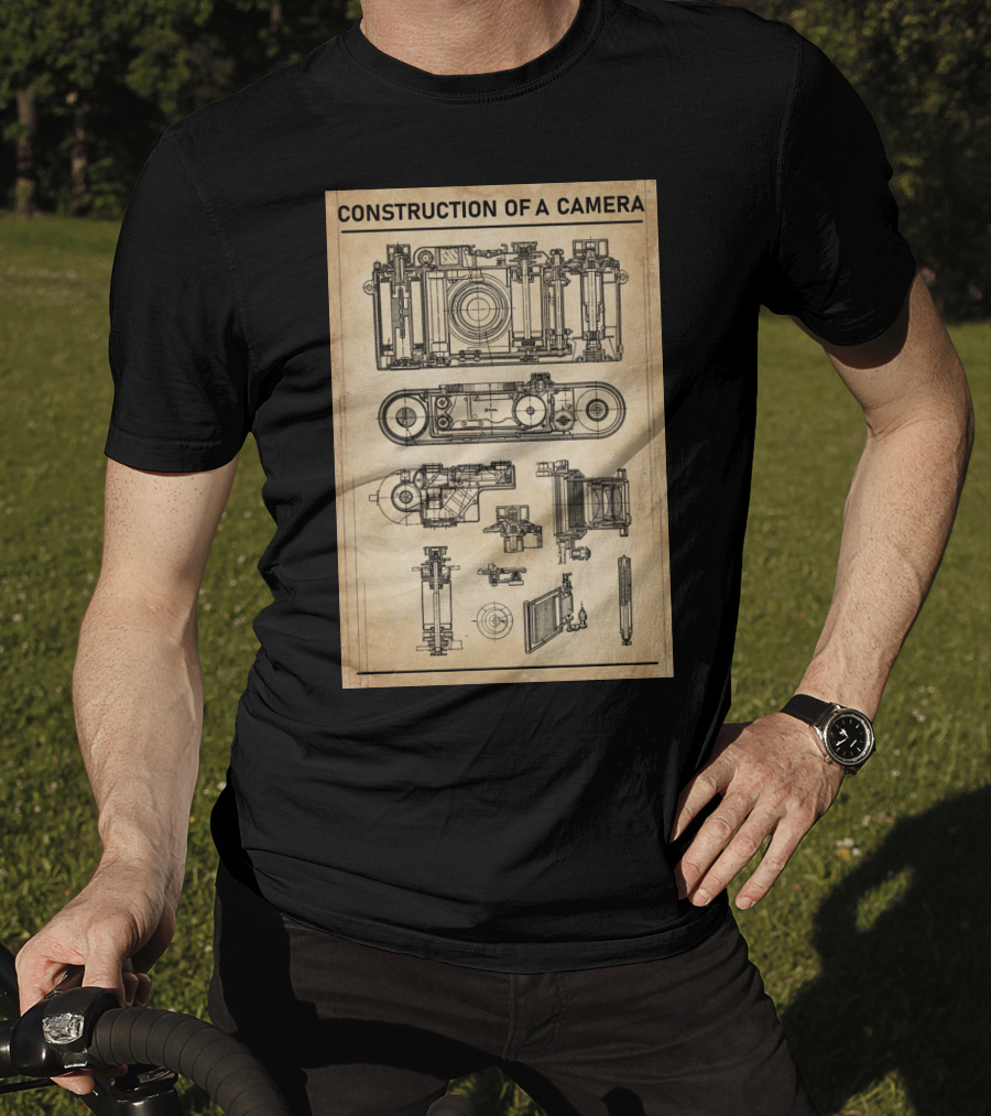 Construction Of A Camera Blueprint Diagram T-Shirt