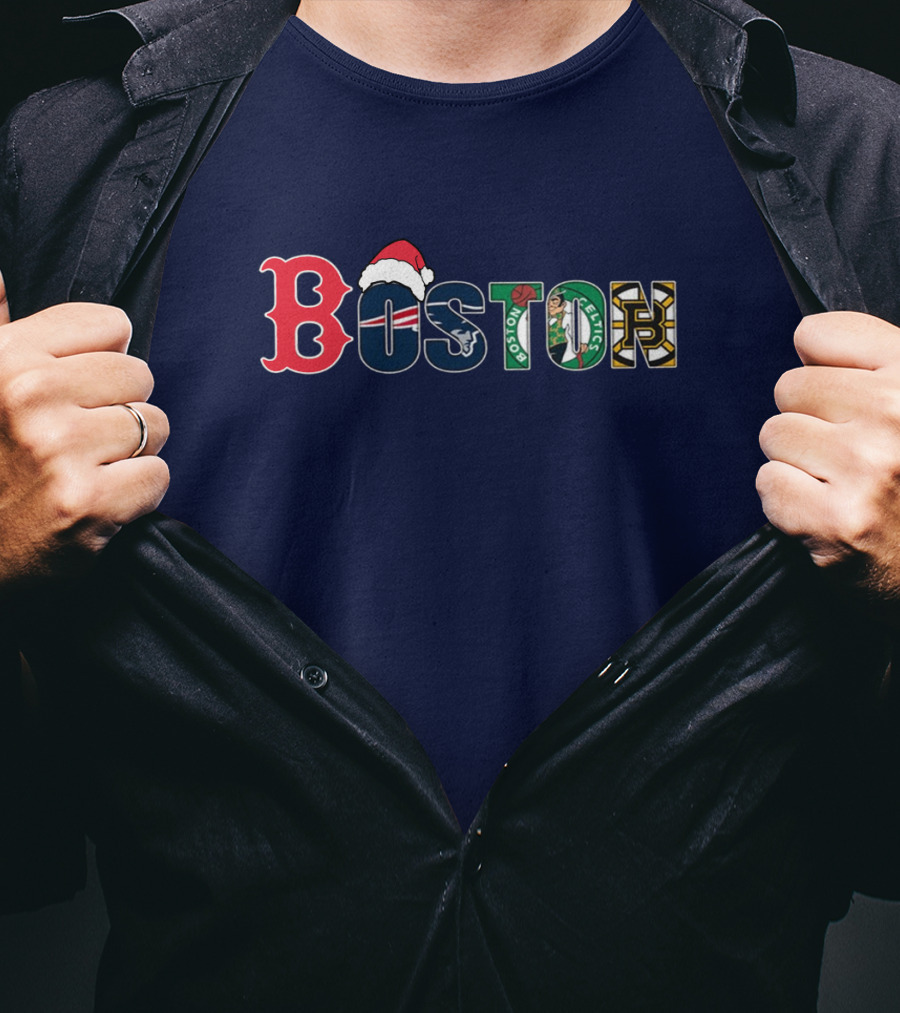 Boston Red Sox Patriots Celtics Bruins Christmas T-Shirt