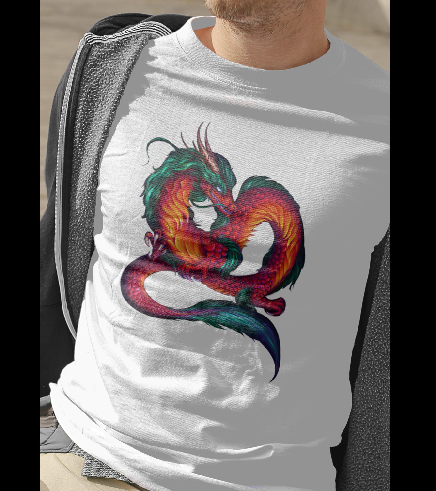 DRAGON ART AAA Kaleidoscope Colors Coiled Majesty T-Shirt