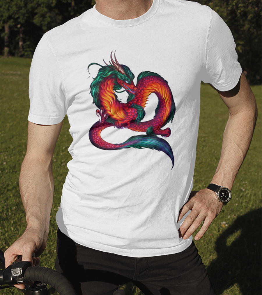 DRAGON ART AAA Kaleidoscope Colors Coiled Majesty T-Shirt