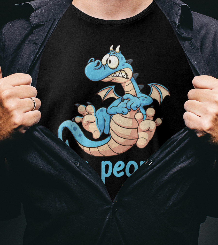 Ew People Funny Cartoon Dragon Character T-Shirt