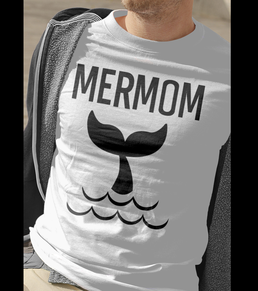 Mermom Whale Tail Ocean Waves T-Shirt