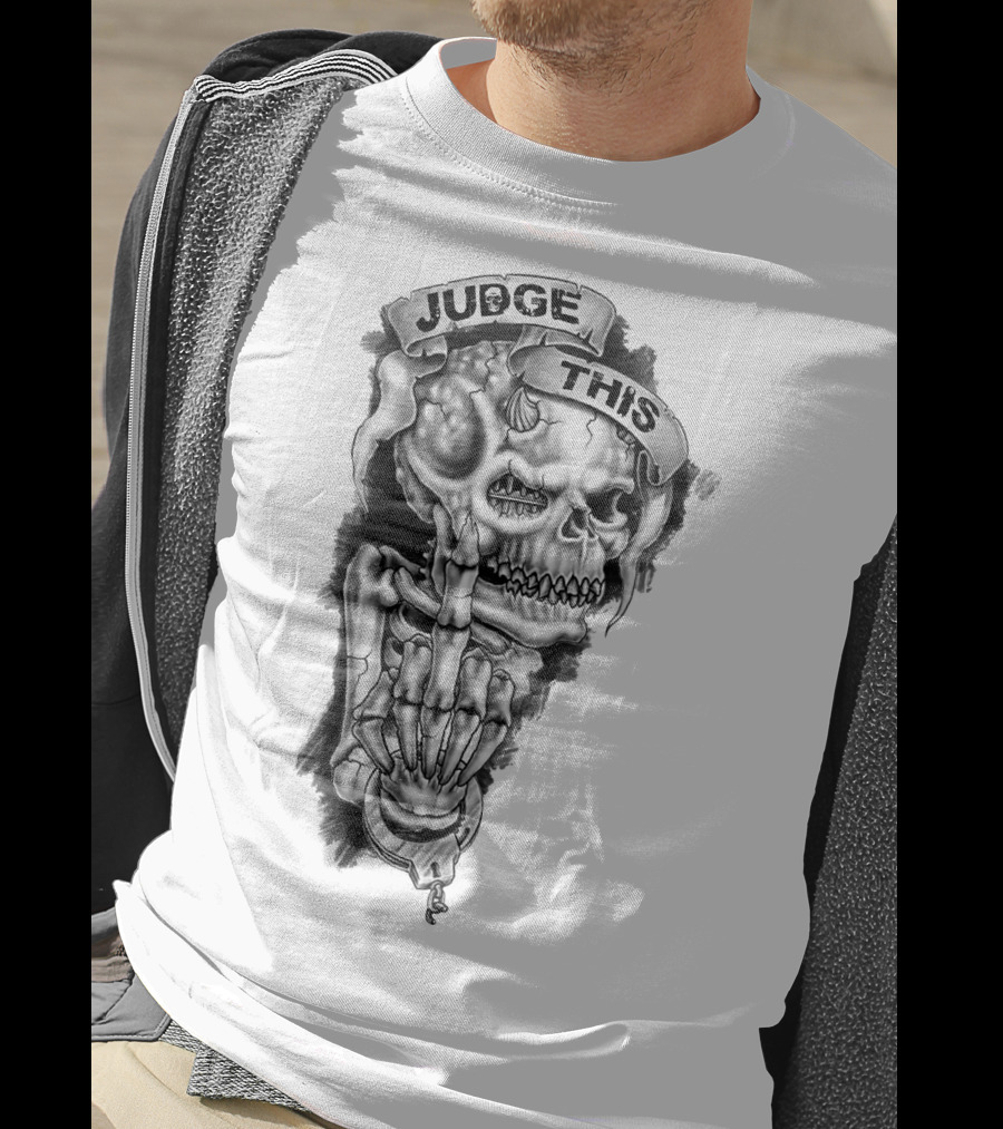 Skull Judge This Skeleton Middle Finger T-Shirt