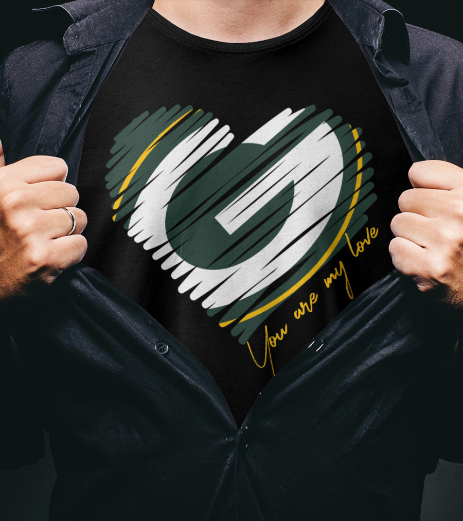 Green Bay Packers Heart You Are My Love T-Shirt
