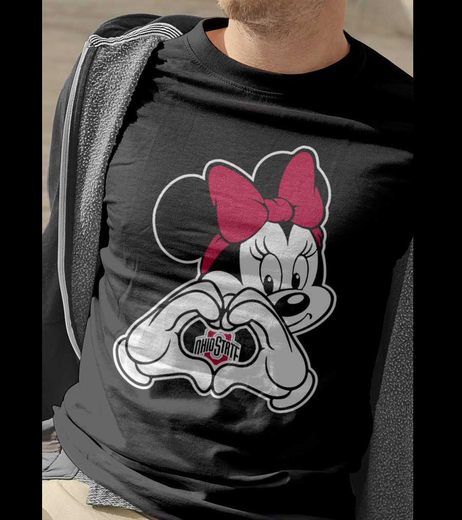 Ohio State Buckeyes Minnie Heart Hands T-Shirt