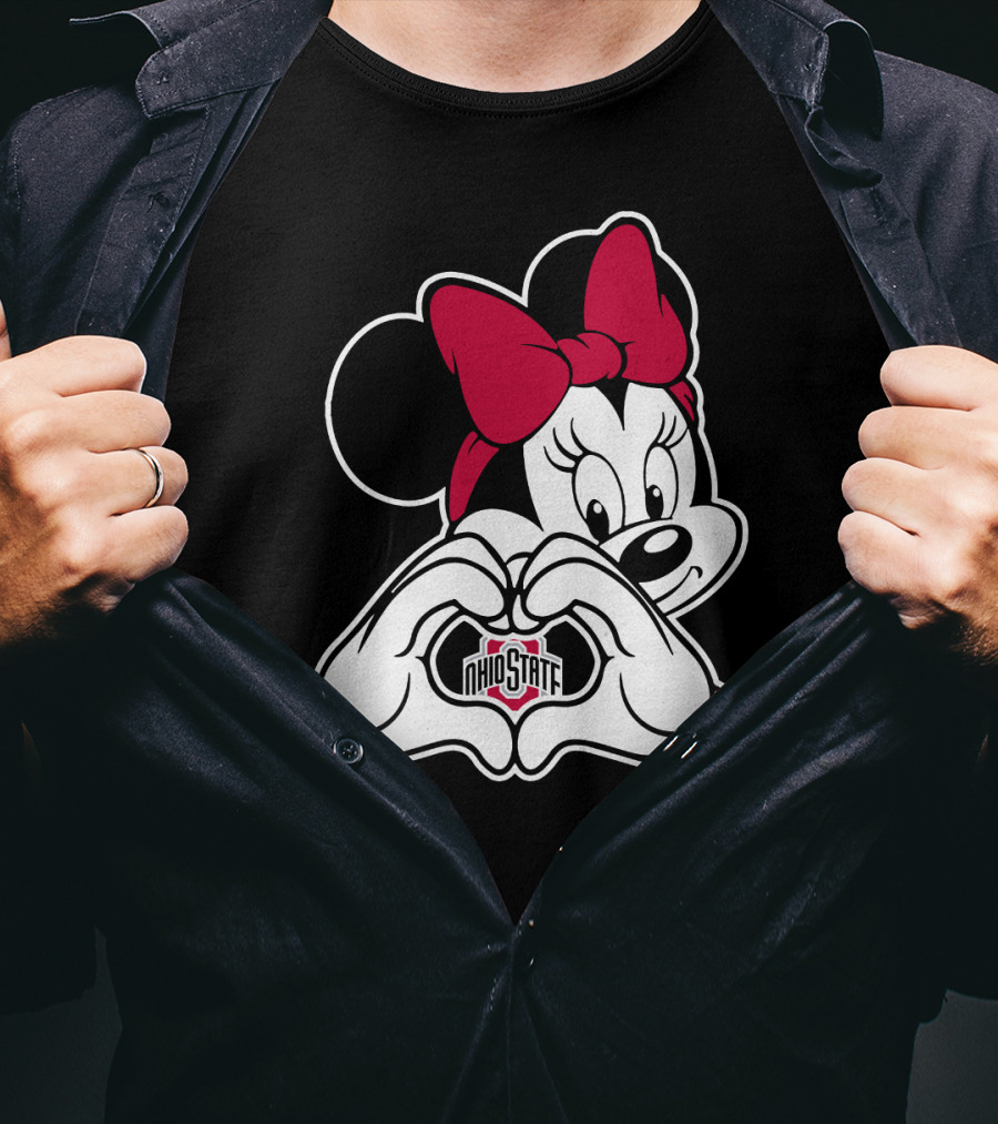 Ohio State Buckeyes Minnie Heart Hands T-Shirt