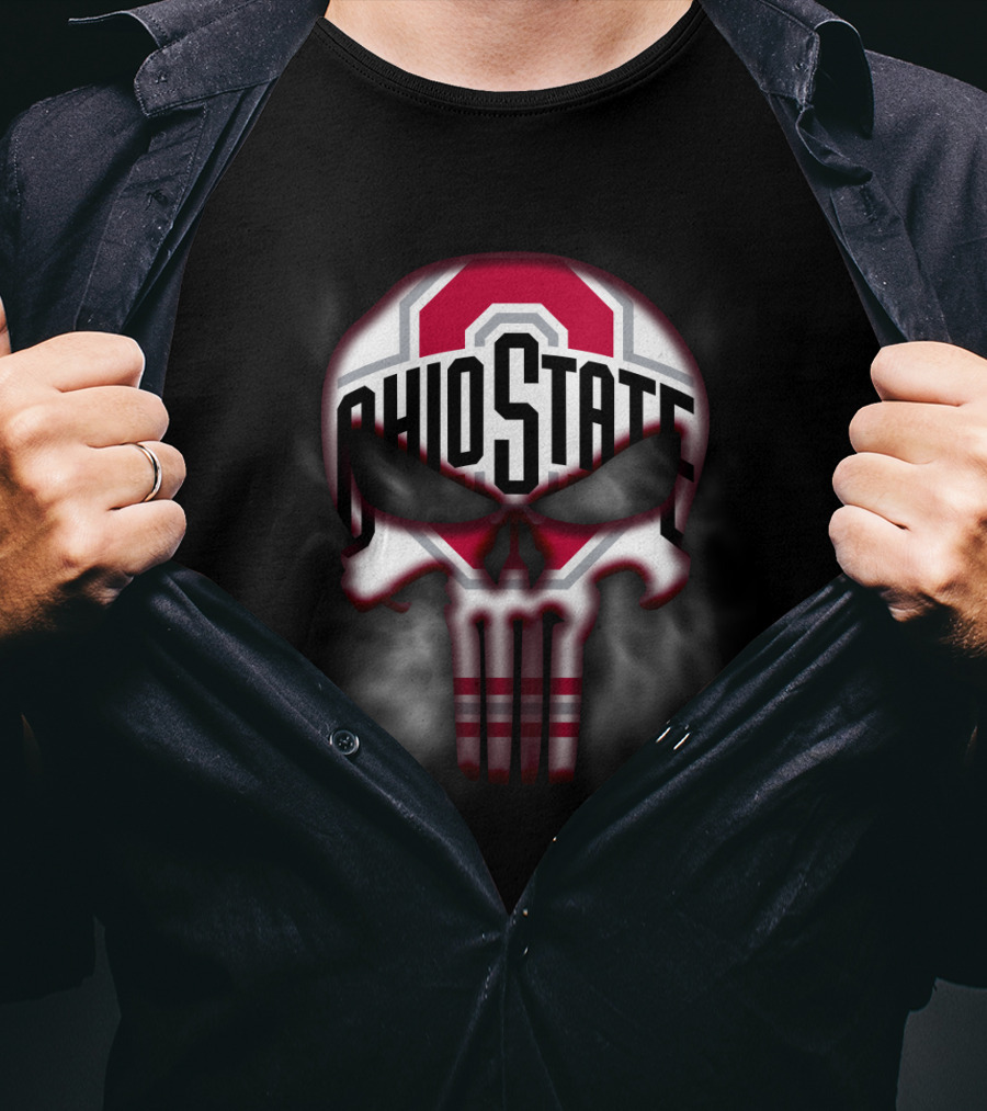 Ohio State Buckeyes Punisher Skull T-Shirt