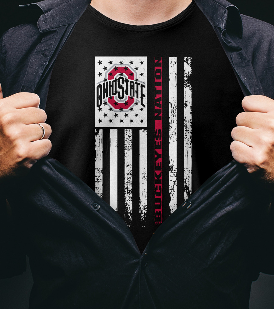 Ohio State Buckeyes Nation Flag T-Shirt