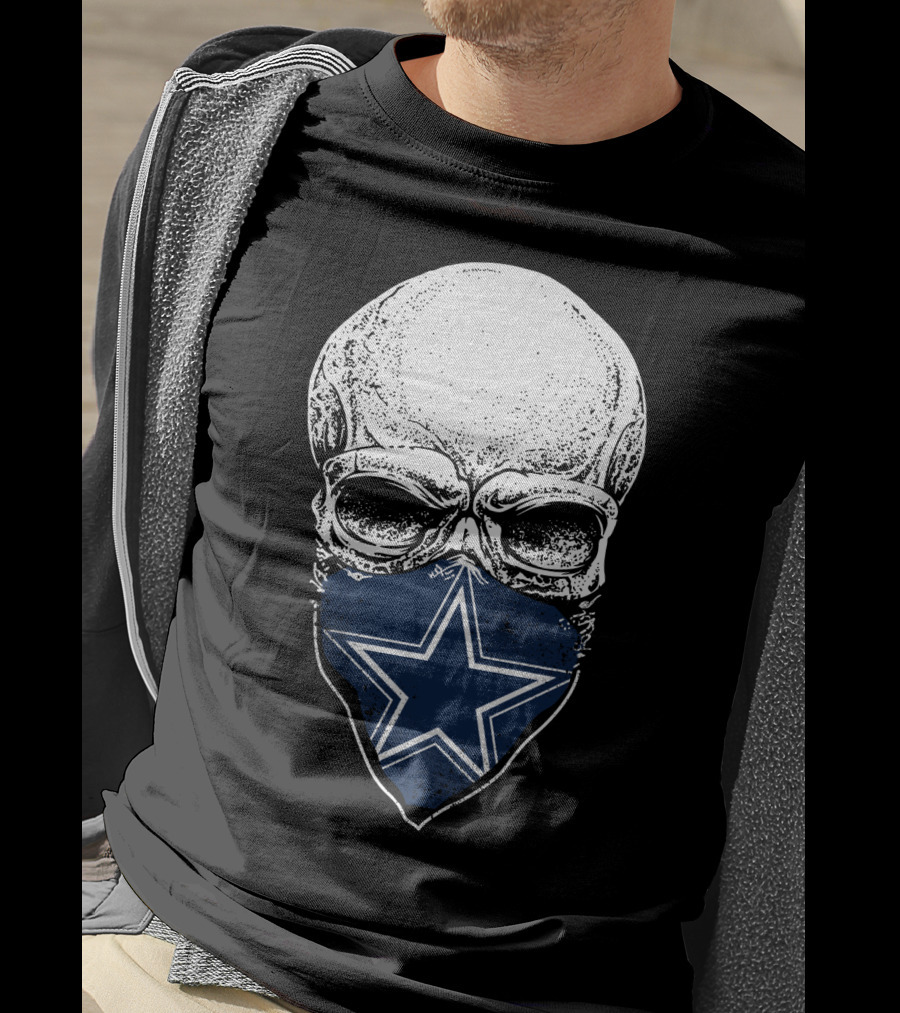 Dallas Cowboys Skull Face Bandana Star T-Shirt