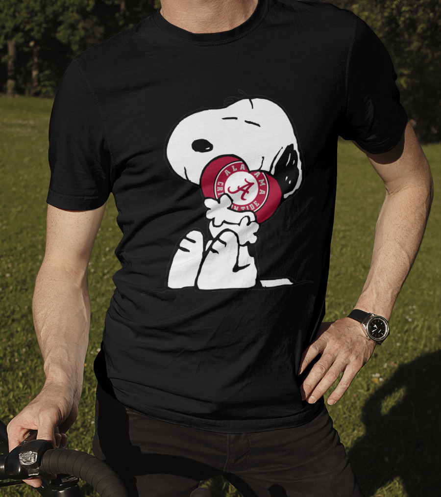 Alabama Crimson Tide Snoopy Hugging Heart T-Shirt