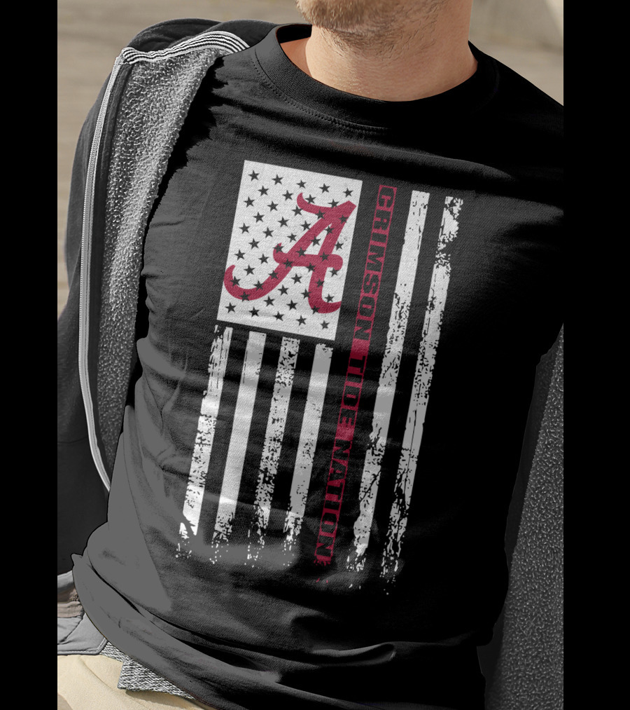 Alabama Crimson Tide Flag Crimson Tide Nation T-Shirt