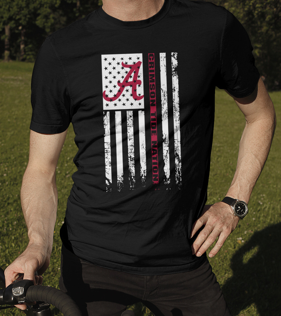 Alabama Crimson Tide Flag Crimson Tide Nation T-Shirt