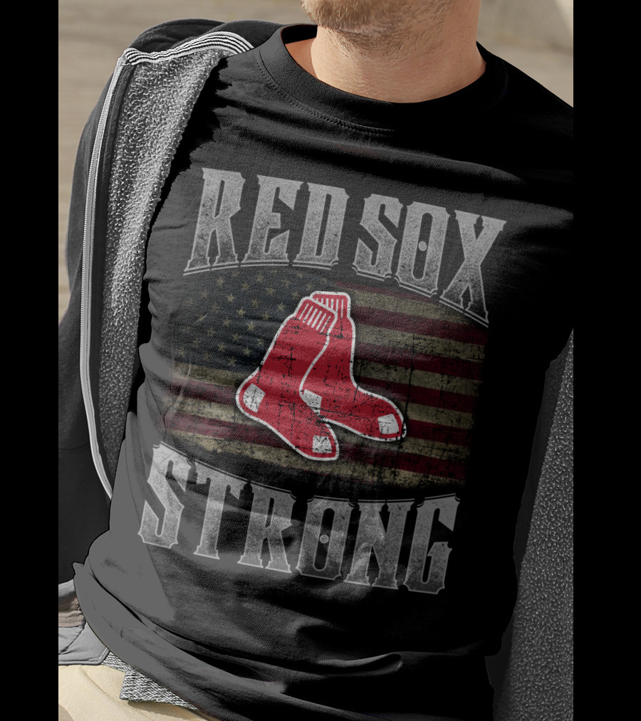 Red Sox Strong American Flag Socks T-Shirt