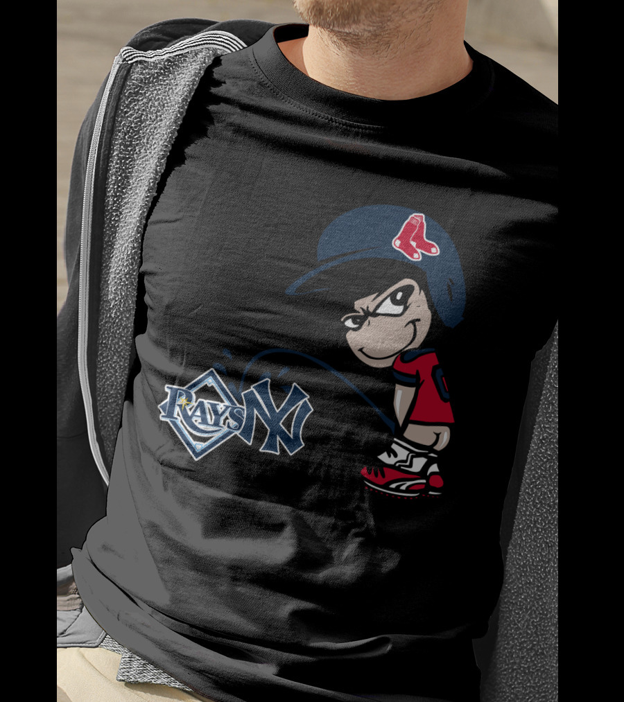 Boston Red Sox Rivalry Parody Yankees Rays Iconic Logos T-Shirt